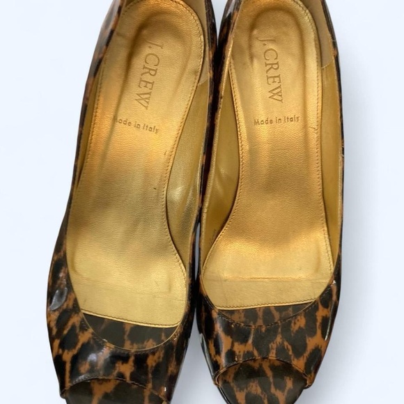 J. Crew Shoes - J.Crew Leopard print peep toe heels #glamour 8